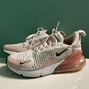 Nike Women's Air Max 270 Light Pink and White Sneakers size 6.5